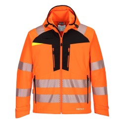 Portwest DX475 Softshell ad Alta Visibilità DX4 (3 Strati), Arancione/Nero 4XL