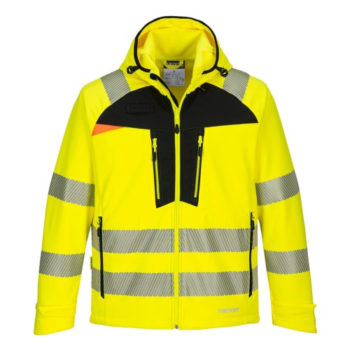 Portwest DX475 Softshell ad Alta Visibilità DX4 (3 Strati), Giallo/Nero 4XL