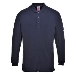 Portwest FR10 Polo manica lunga antistatica ignifuga, Blu navy 4XL