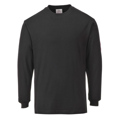Portwest FR11 T-shirt maniche lunghe Ignifuga e antistatica, Nero M