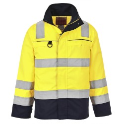 Portwest FR61 Giacca Multi norme ad alta visibilità, Giallo/Blu navy XXXL