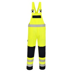 Portwest FR63 Salopette Hi-Vis multi norma, Giallo/Blu navy L