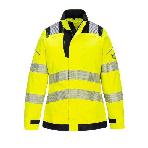 Portwest FR715 PW3 FR Giacca da donna da lavoro Hi-Vis, Giallo/Nero XL