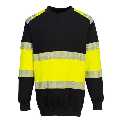 Portwest FR716 PW3 Felpa resistente alle fiamme di classe 1, Giallo/Nero L