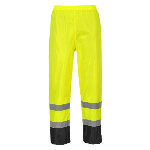 Portwest H444 Pantalone Classic Bicolore - Impermeabile Hi-Vis, Giallo/Nero L