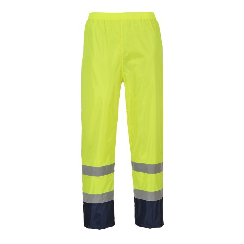 Portwest H444 Pantalone Classic Bicolore - Impermeabile Hi-Vis, Giallo/Blu navy S