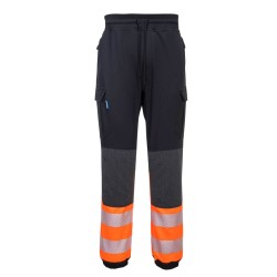 Portwest KX341 PW3 pantalone Jogger Hi-Vis Flexi Classe 1, Nero/Arancione L