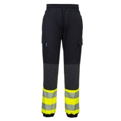 Portwest KX341 PW3 pantalone Jogger Hi-Vis Flexi Classe 1, Nero/Giallo L