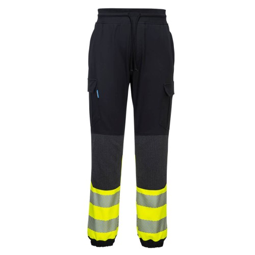 Portwest KX341 PW3 pantalone Jogger Hi-Vis Flexi Classe 1, Nero/Giallo XXL