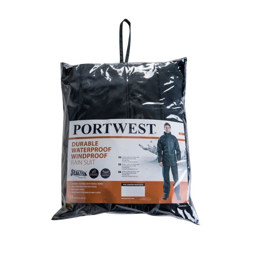 Portwest L450 Completo impermeabile Sealtex Essential (completo 2 pezzi), Blu navy M