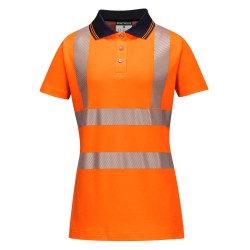 Portwest LW72 Polo Pro Donna Hi-Vis, Arancione/Nero L