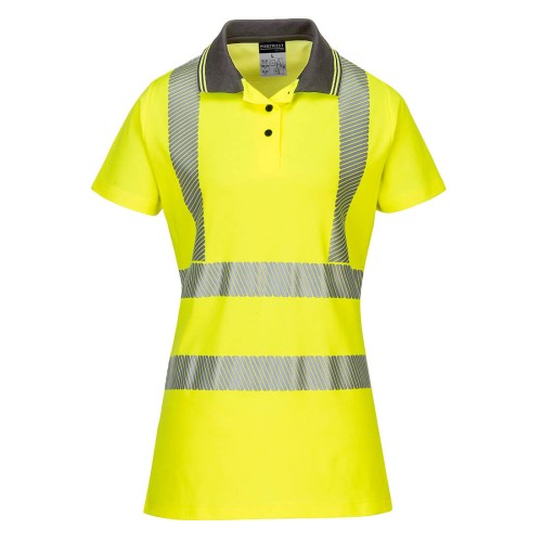 Portwest LW72 Polo Pro Donna Hi-Vis, Giallo/Grigio S