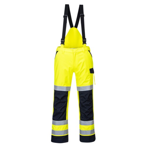 Portwest MV71 Pantalone Modaflame impermeabile multi norma Arco elettrico, Giallo/Blu navy S