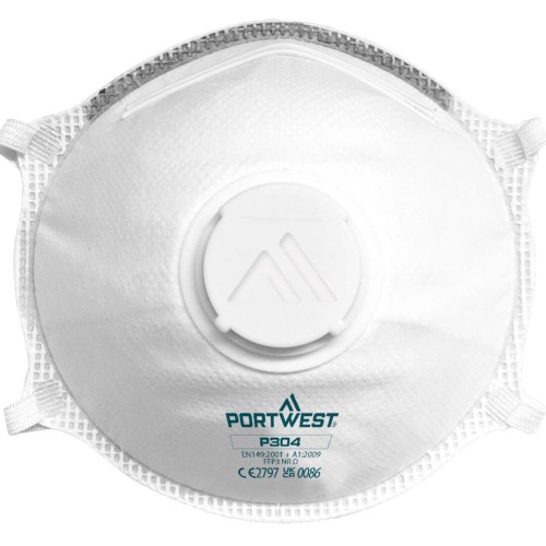 Portwest P304 MASCHERINA FFP3 DOLOMIA LIGHT CUP CON VALVOLA, Bianco