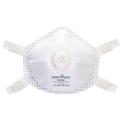 Portwest P306 Respiratore riutilizzabile con valvola FFP3 Ultimate (Pk5), Bianco