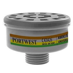 Portwest P926 Filtro Gas ABEK2 attacco universale (Pk4), Nero