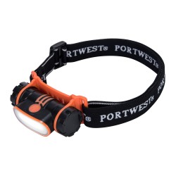 Portwest PA70 Lampada frontale LED ricaricabile USB, Nero