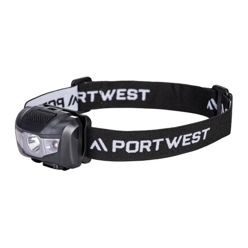 Portwest PA71 Torcia frontale ricaricabile USB, Nero