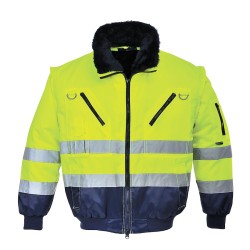 Portwest PJ50 Giacca Pilot Hi-Vis 3 in-1, Giallo/Blu navy XXL
