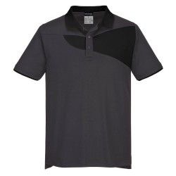 Portwest PW210 PW2 Polo S/S, Grigio/Nero L