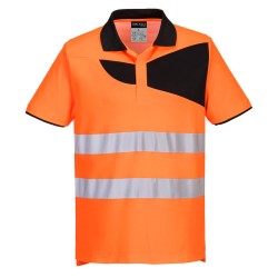 Portwest PW212 PW2 Polo Alta Visibilità S/S, Arancione/Nero 4XL