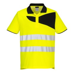 Portwest PW212 PW2 Polo Alta Visibilità S/S, Giallo/Nero 4XL