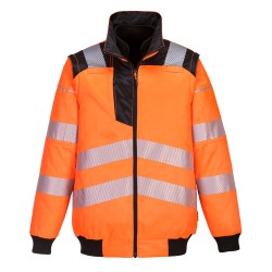 Portwest PW302 Bomber PW3 Hi-Vis 3-in-1, Arancione/Nero L