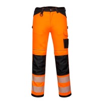 Portwest PW303 Pantaloni Stretch leggeri ad alta visibilità PW3, Arancione/Nero 32
