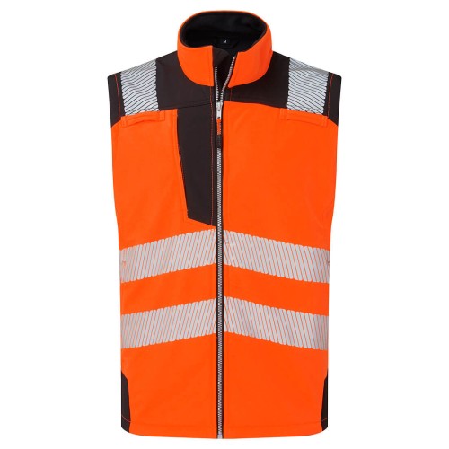 Portwest PW325 Gilet Softshell Hi-Vis (3L), Arancione/Nero XXXL