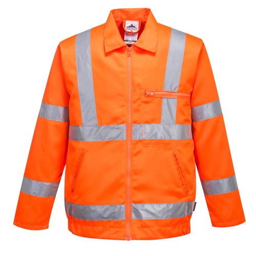 Portwest RT40 Giacca Poliestere-cotone RIS Hi-Vis, Arancione M