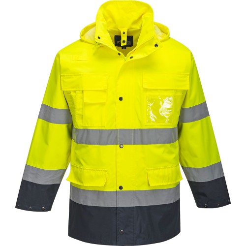 Portwest S162 Giacca Lite 3 in 1 Hi-Vis, Giallo/Blu navy XL