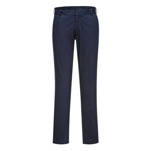 Portwest S235 Pantaloni Stretch Slim Chino, Blu navy scuro 32
