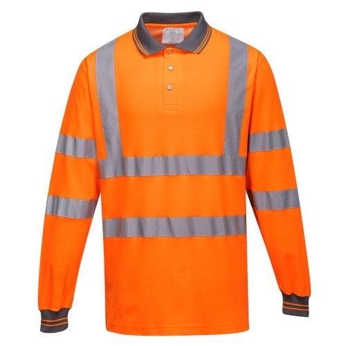 Portwest S271 Polo maniche lunghe Cotton Comfort Hi-Vis, Arancione XXXL