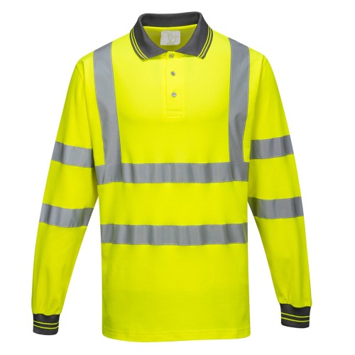Portwest S271 Polo maniche lunghe Cotton Comfort Hi-Vis, Giallo M