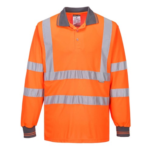 Portwest S277 Polo maniche lunghe Hi-Vis, Arancione L