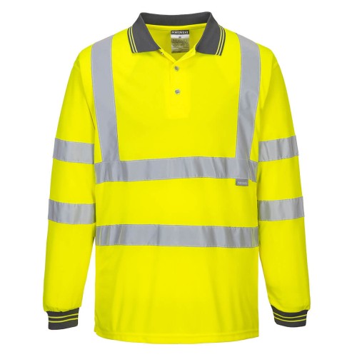 Portwest S277 Polo maniche lunghe Hi-Vis, Giallo M