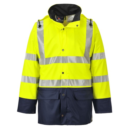 Portwest S496 Giacca Bicolore Sealtex™ Ultra sfoderata - Hi-Vis, Giallo/Blu navy L