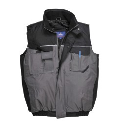 Portwest S560 Gilet Imbottito Bicolore RS, Nero/Grigio L