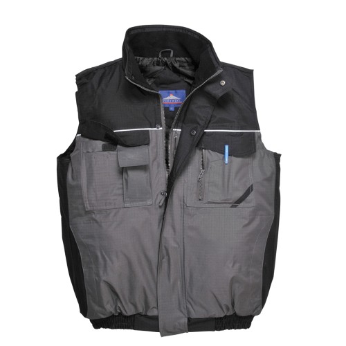 Portwest S560 Gilet Imbottito Bicolore RS, Nero/Grigio L Portwest S560 Gilet Imbottito Bicolore RS, Nero/Grigio L