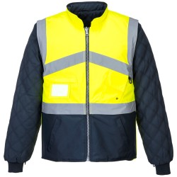 Portwest S769 Giacca Hi-Vis 2 in 1 bicolore, traspirante e reversibile, Giallo/Blu navy 4XL