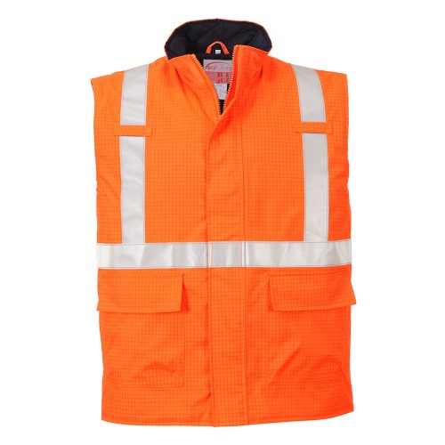Portwest S776 Gilet Imbottito antistatico FR Bizflame Rain Hi-Vis, Arancione L
