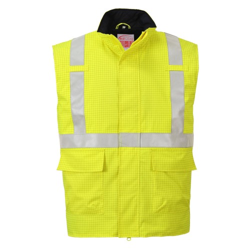 Portwest S776 Gilet Imbottito antistatico FR Bizflame Rain Hi-Vis, Giallo S
