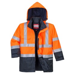 Portwest S779 Giacca Bizflame Rain multinorma Hi-Vis, Arancione/Blu navy L