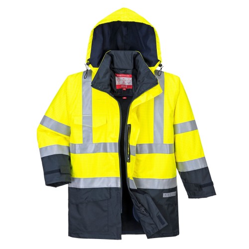 Portwest S779 Giacca Bizflame Rain multinorma Hi-Vis, Giallo/Blu navy S