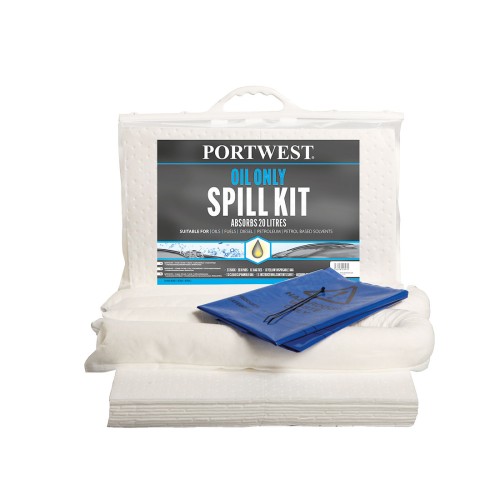 Portwest SM60 Kit assorbente per olio da 20 litri, Bianco