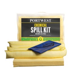 Portwest SM90 Kit assorbente per prodotti chimici 20 Litri, Giallo