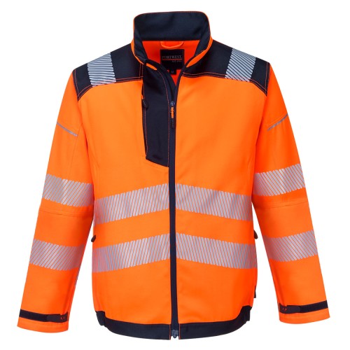 Portwest T500 PW3 Giacca da lavoro Hi-Vis, Arancione/Blu navy L