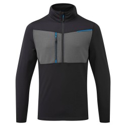 Portwest T755 WX3 Felpa mezza zip, Nero L