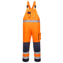 Portwest TX52 Salopette Dijon Hi-Vis, Arancione/Blu navy L